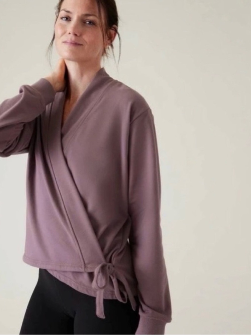 Athleta Retroterry Wrap Sweatshirt Gray NWT XS - Picture 5 of 5